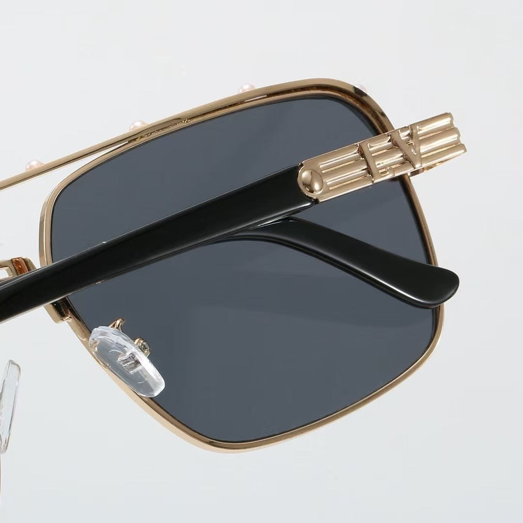 Louis vuitton Riveted Double Bridge Metal Square Sunglasses Square