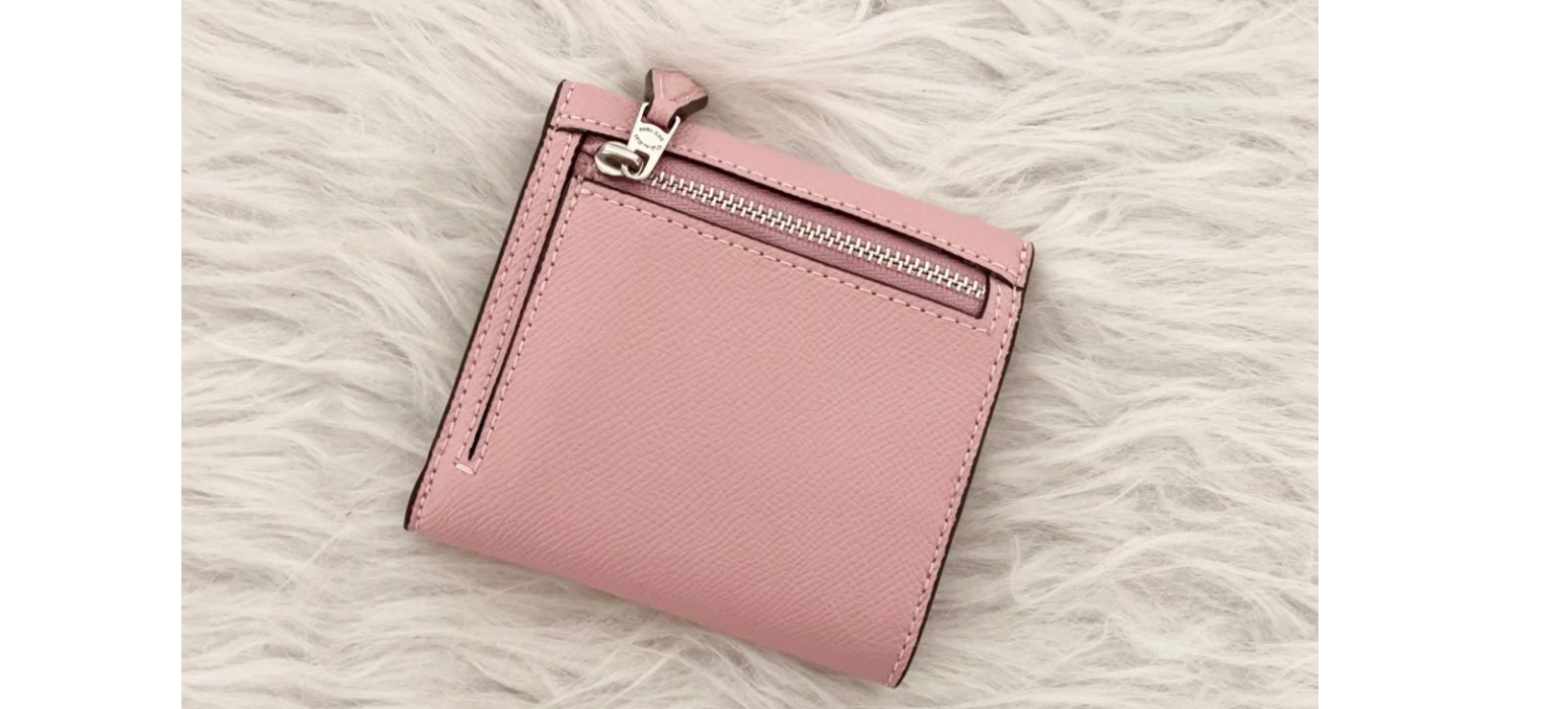 Coach Leather Small Wallet In Pink